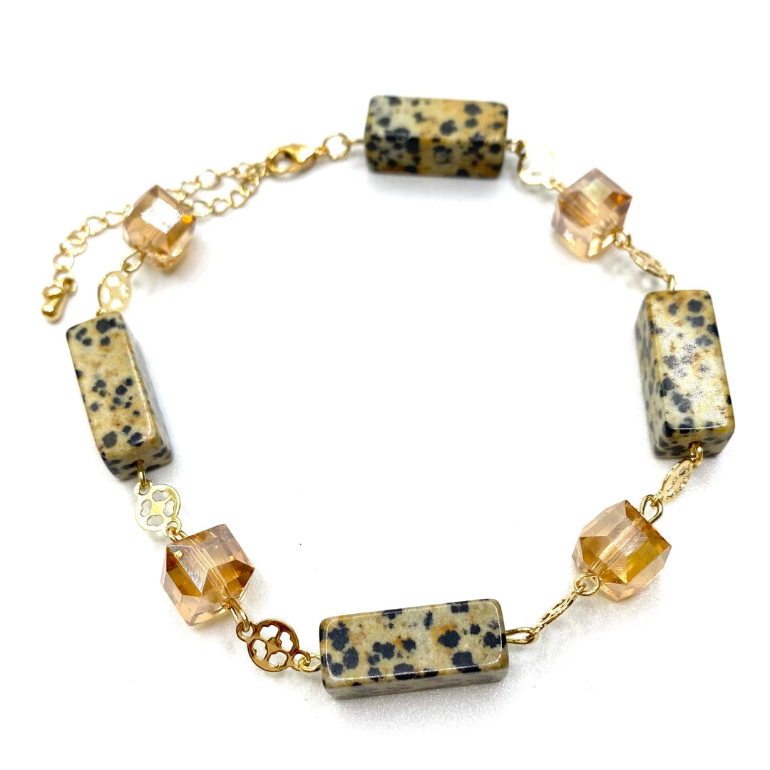 Bracelet Bead Stone Dalmatian Jasper