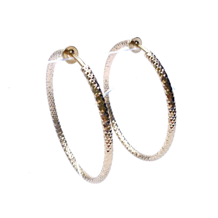 Earring CLIP on Metal Texture Hoop