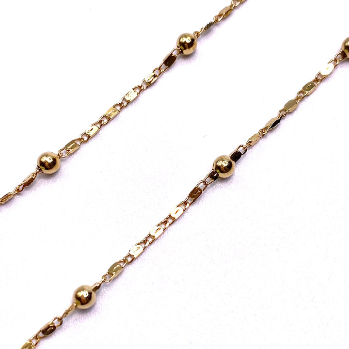 Necklace Chain Gold Ball 17 inch