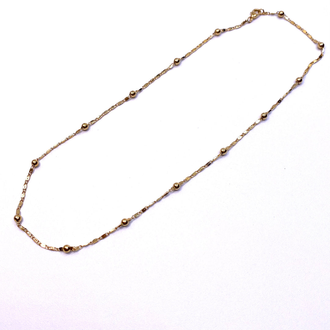 Necklace Chain Gold Ball 17 inch