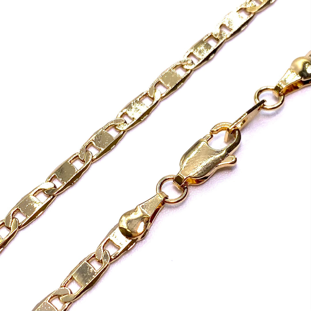 Necklace Chain Gold Flat Mariner 18 inch