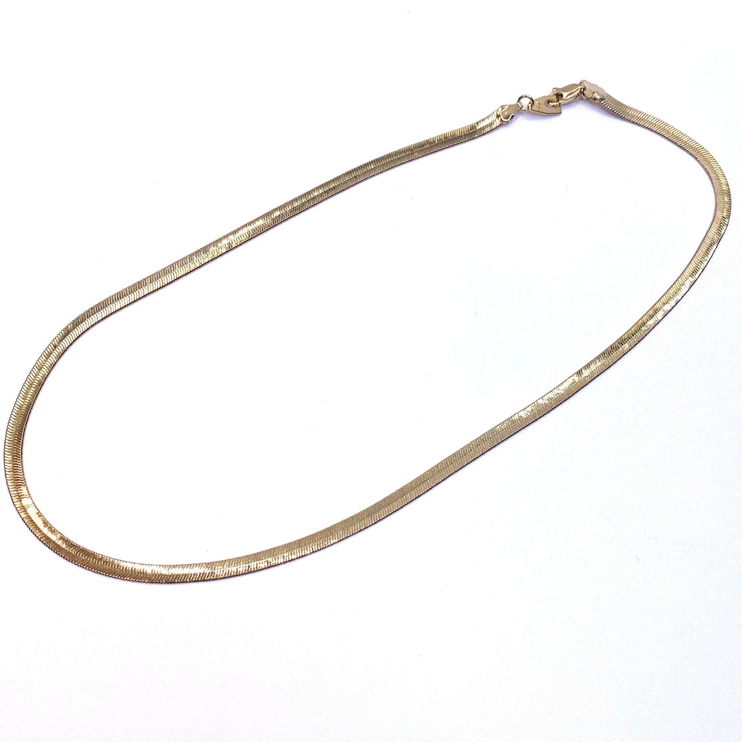 Necklace Chain Gold Herringbone 24 inch