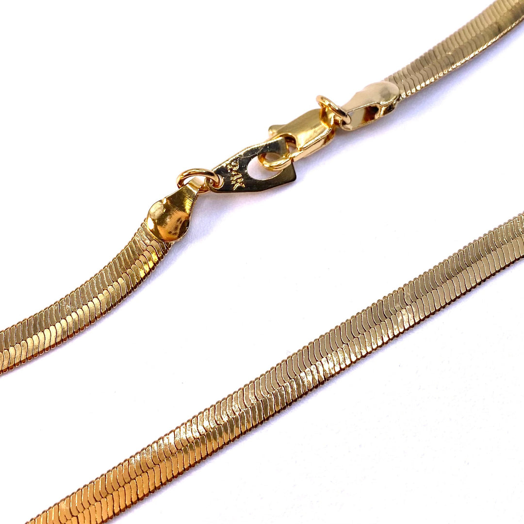 Necklace Chain Gold Herringbone 24 inch