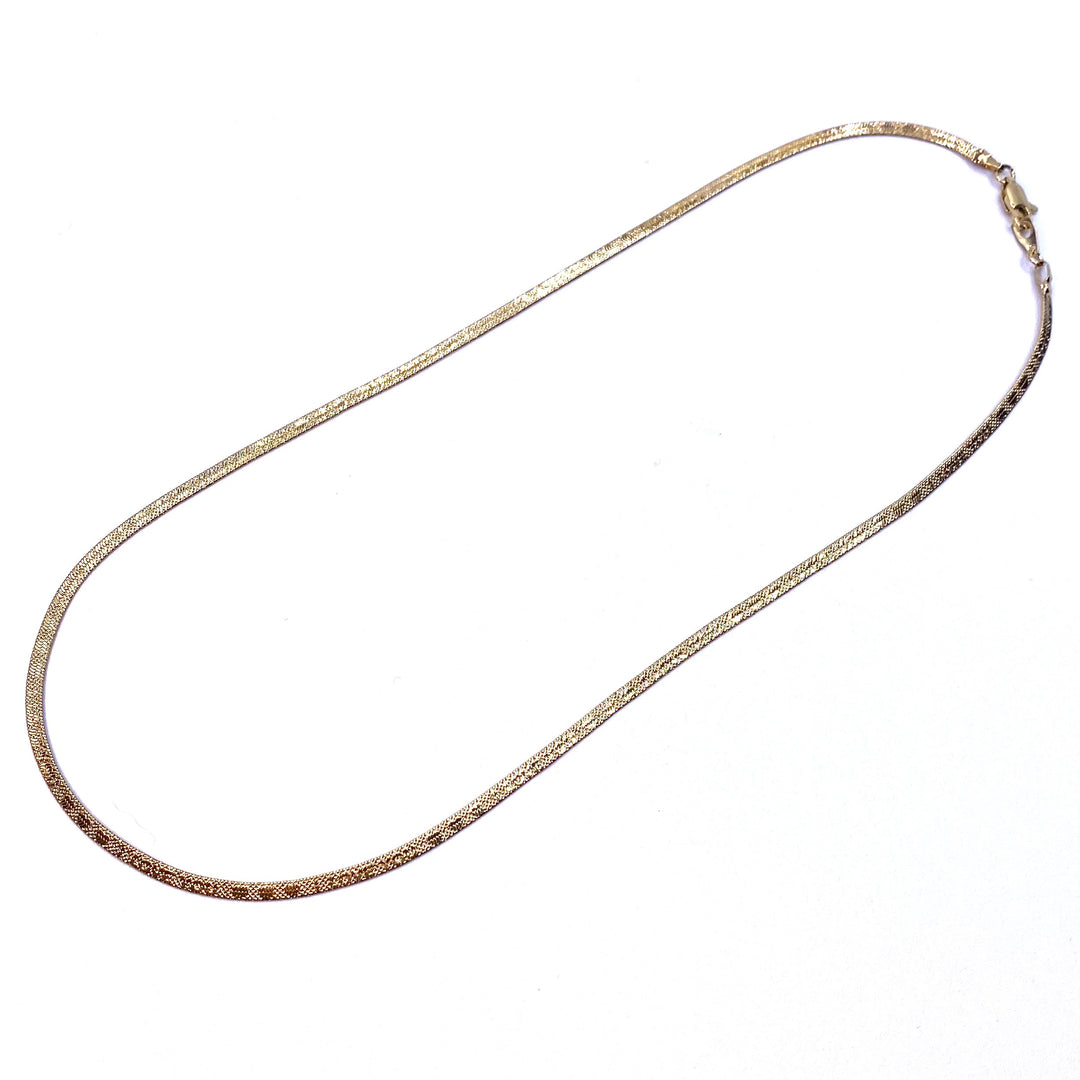 Necklace Chain Gold Herringbone I LOVE YOU 20 inch