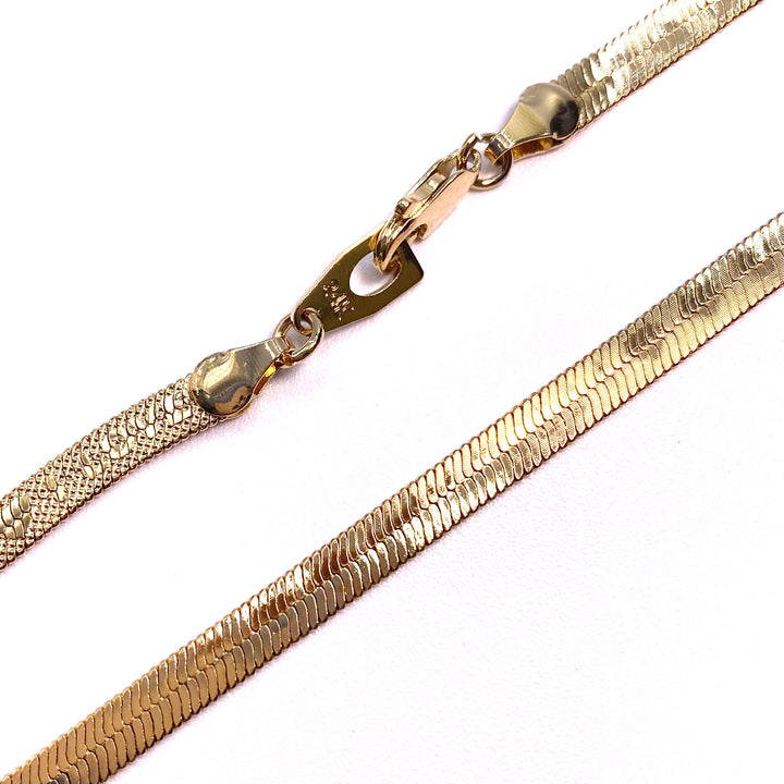 Necklace Chain Gold Herringbone I LOVE YOU 20 inch