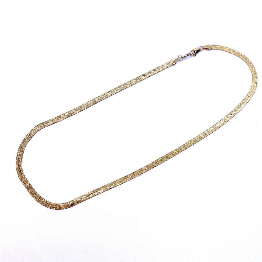 Necklace Chain Gold Herringbone I LOVE YOU 20 inch