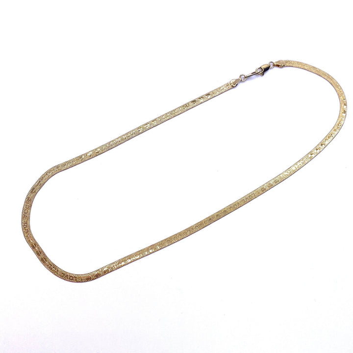 Necklace Chain Gold Herringbone I LOVE YOU 24 inch