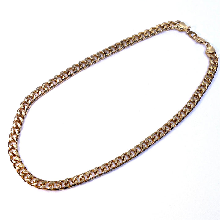 Necklace Chain Gold Two Sided Cuban 20 inch