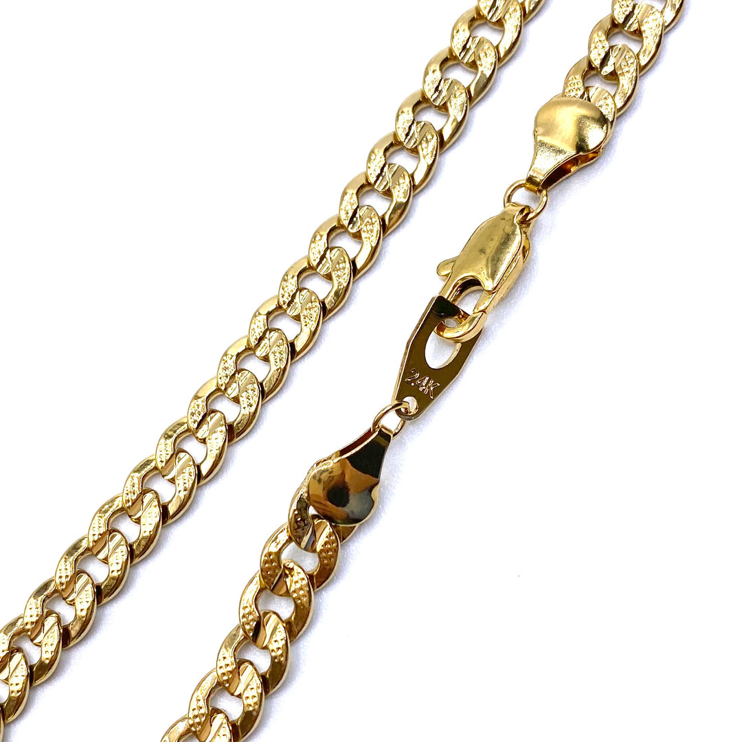 Necklace Chain Gold Cuban Texture 20 inch