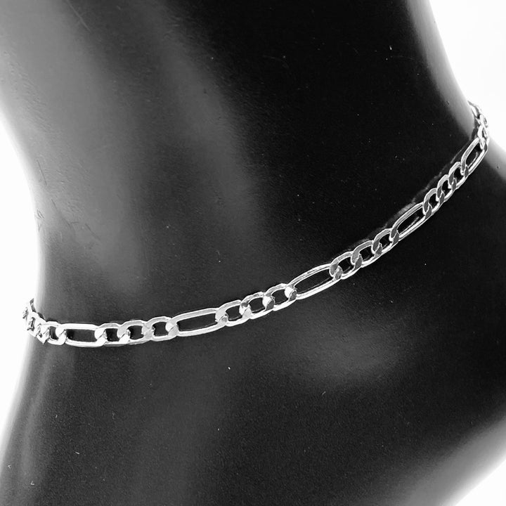 Anklet Metal Chain Metal Figaro Silver