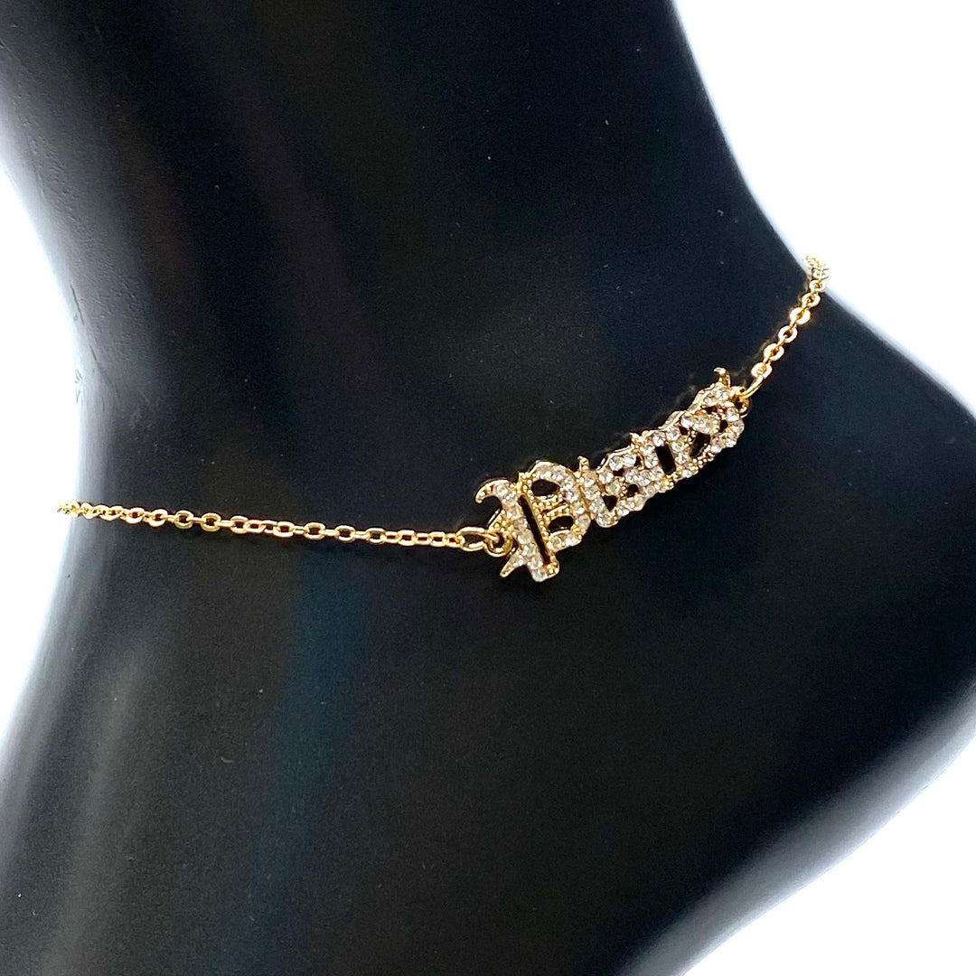 Anklet Zodiac Word Gold