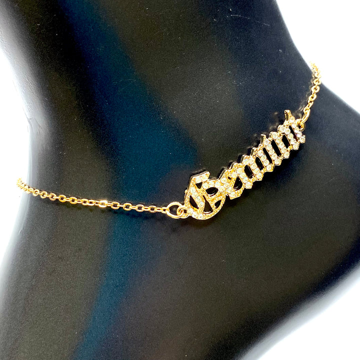 Anklet Zodiac Word Gold