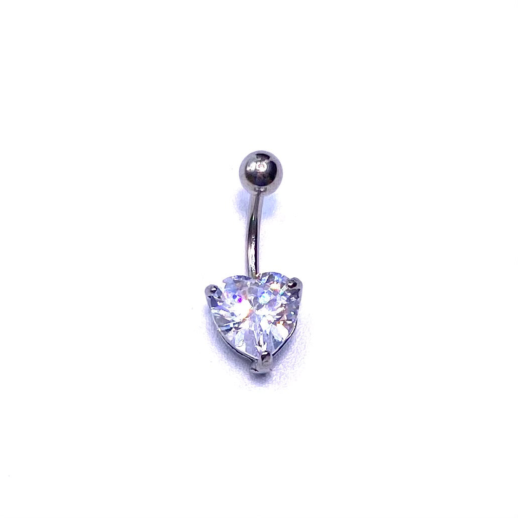 Belly Button Navel Ring Heart Clear