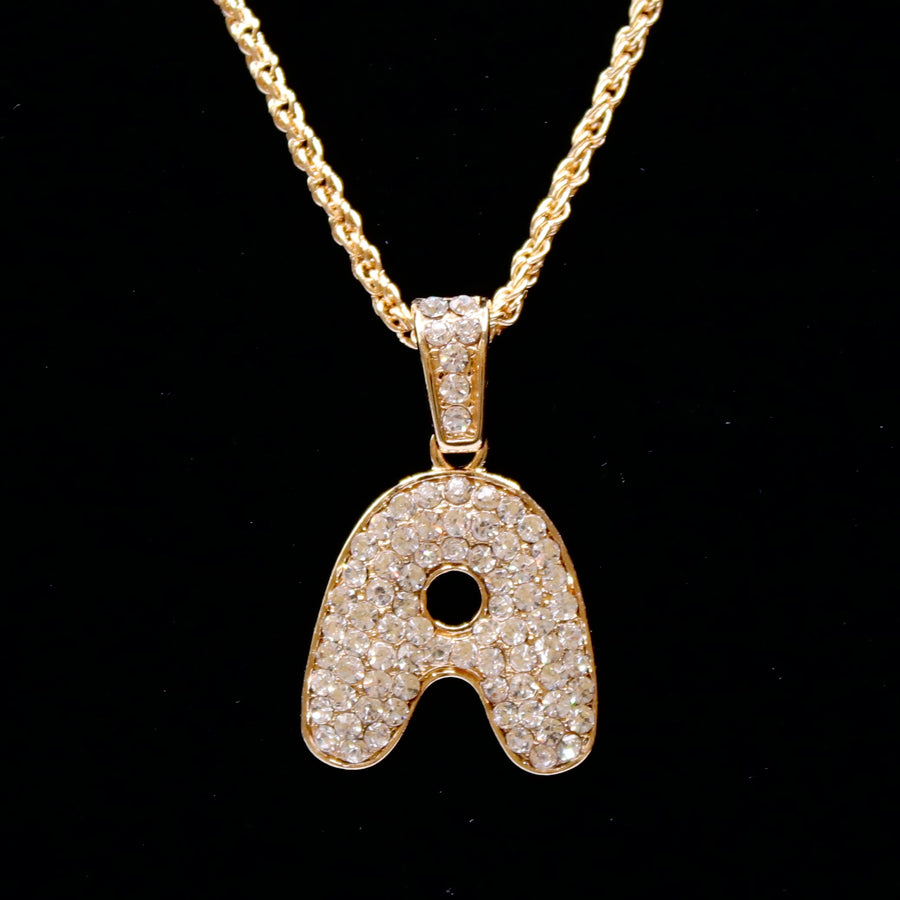 Initial Necklace Gold. Letter A - Small charm