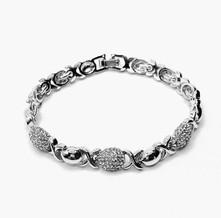 Bracelet Metal Design Oval Rhinestone