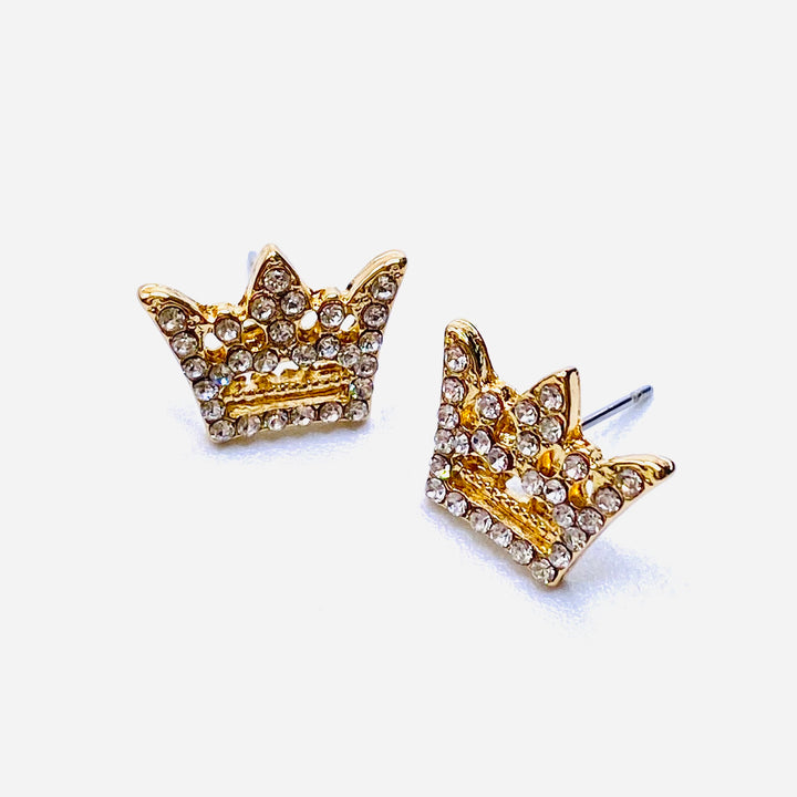 Earring Stud Rhinestone Crown