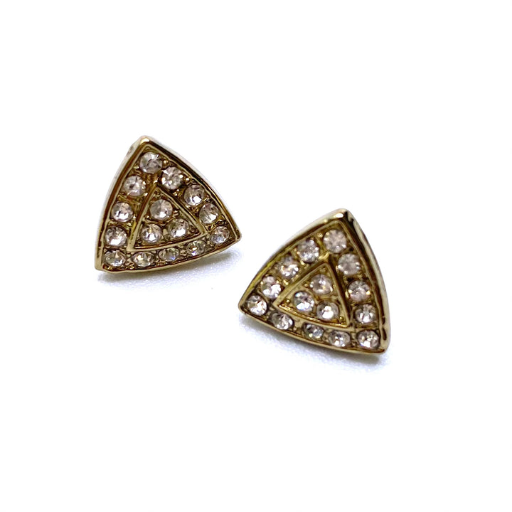 Earring Stud Rhinestone Triangle