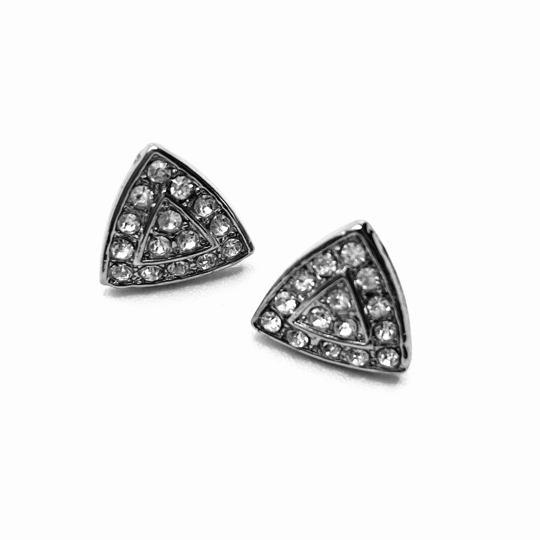 Earring Stud Rhinestone Triangle