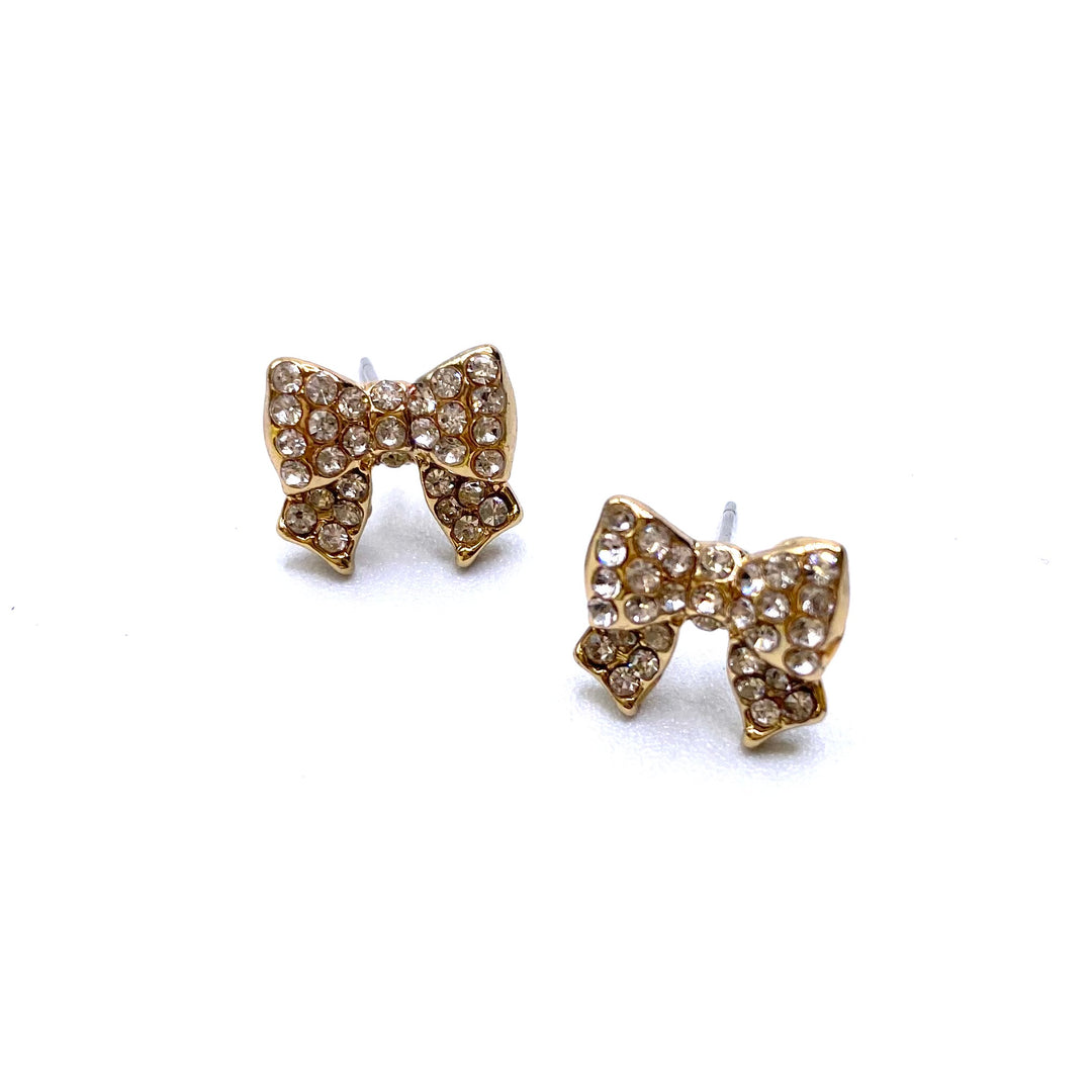 Earring Stud Rhinestone Bow