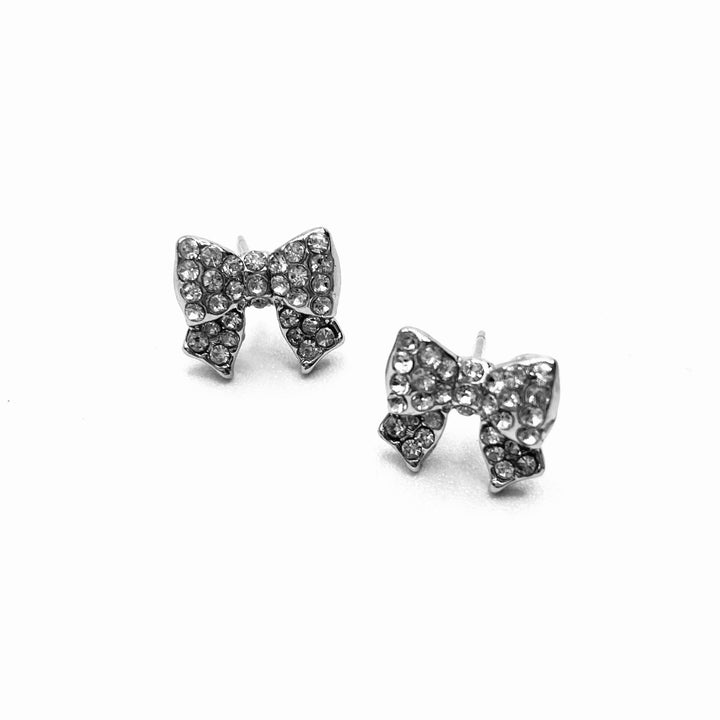 Earring Stud Rhinestone Bow