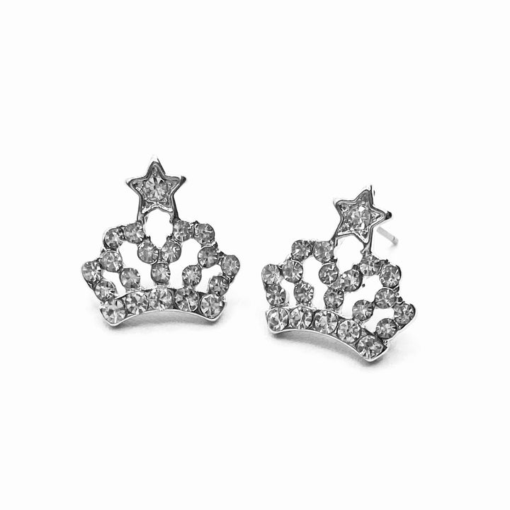 Earring Stud Rhinestone Crown