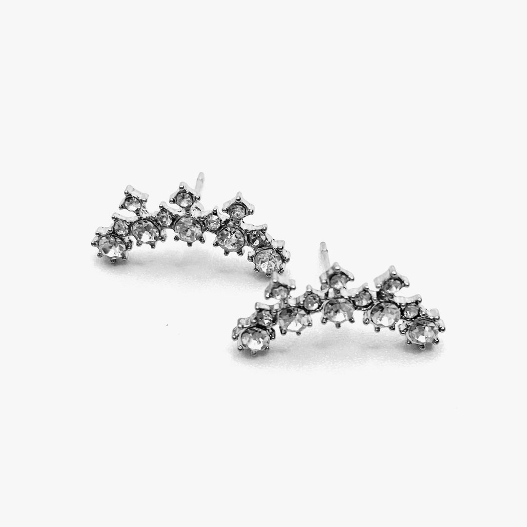 Earring Stud Rhinestone Line Star