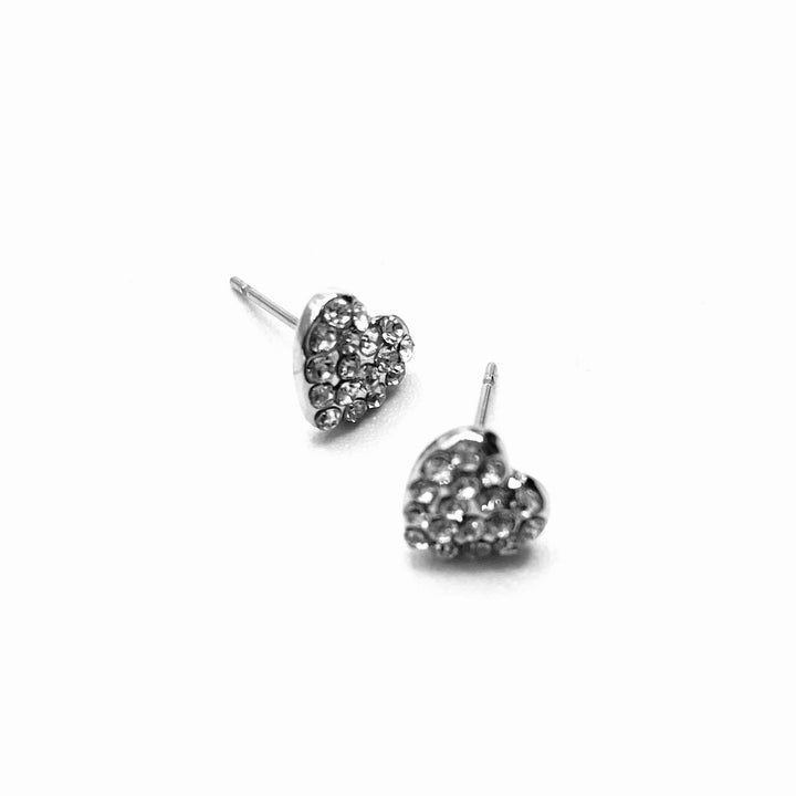 Earring Stud Rhinestone Heart