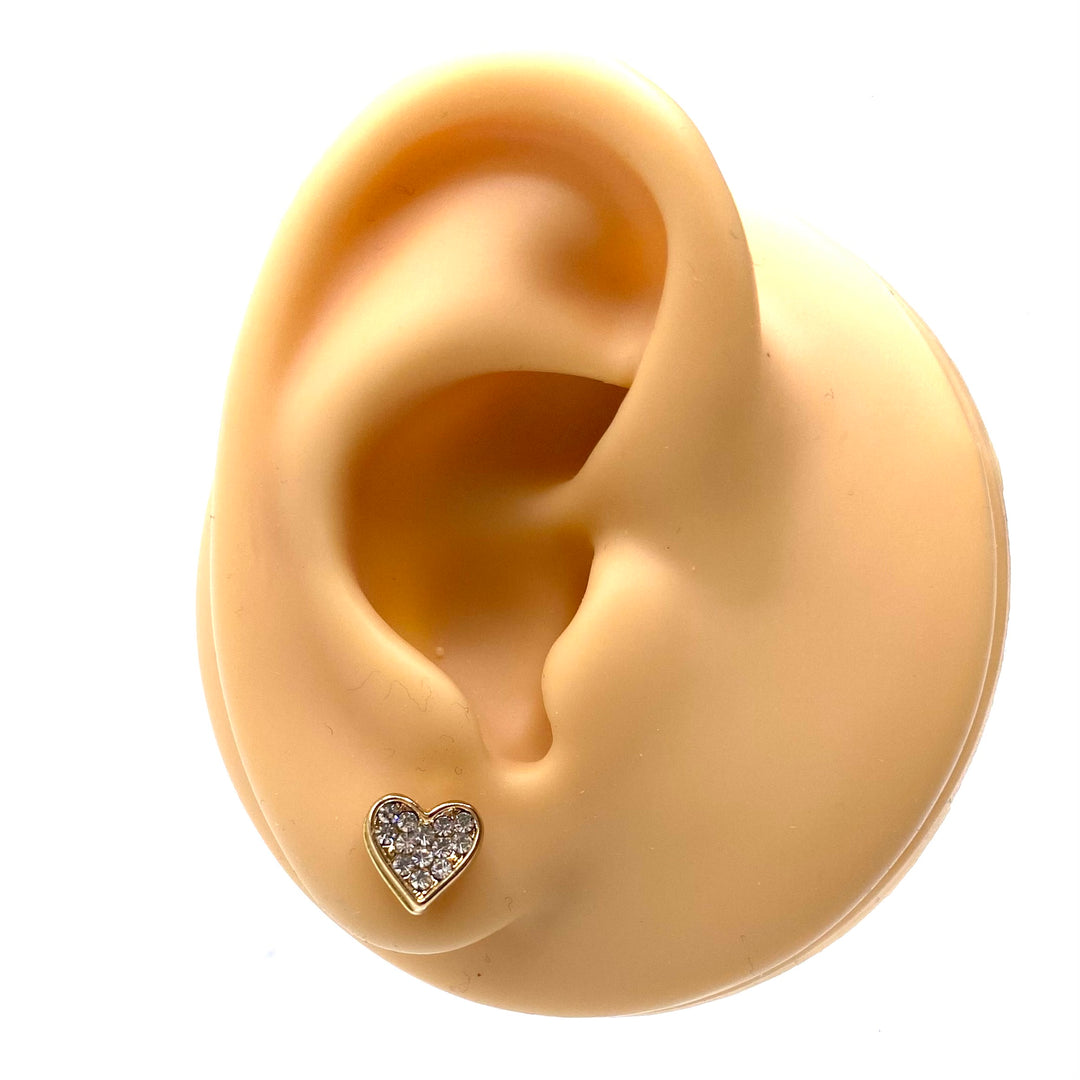 Earring Stud Rhinestone Heart