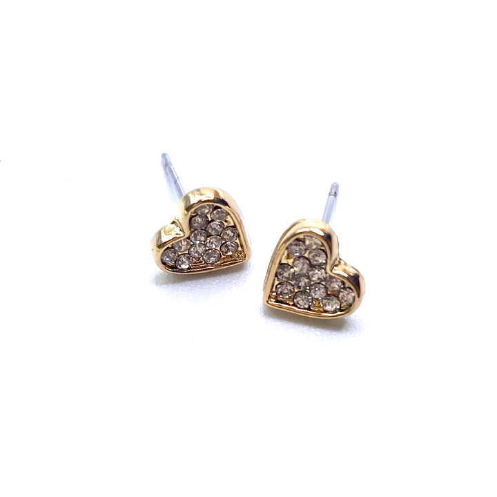 Earring Stud Rhinestone Heart