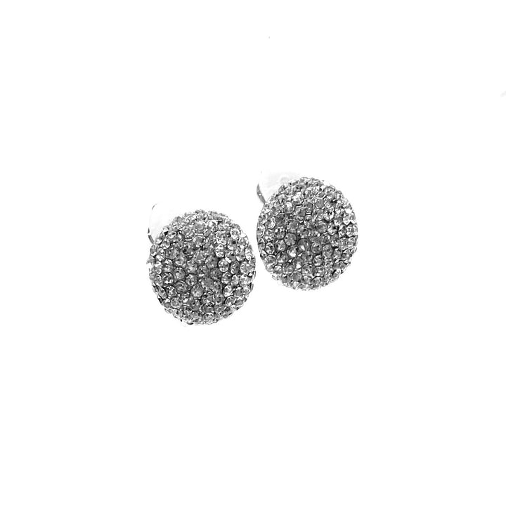 Earring CLIP on Pave Rhinestone Circle Small