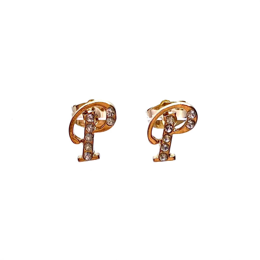 DISPLAY 144 piece Earring Initial Letter Gold Silver PICK UP ONLY