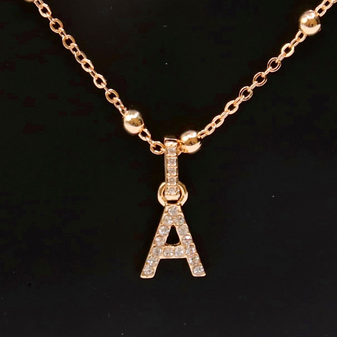 Necklace Charm Initial Gold