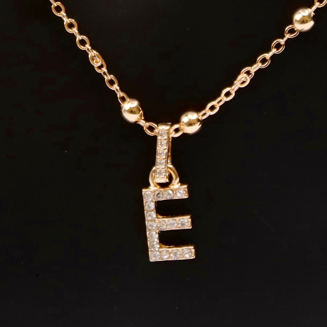 Necklace Charm Initial Gold