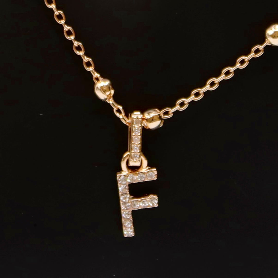 Necklace Charm Initial Gold