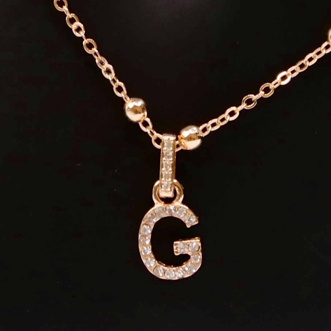 Necklace Charm Initial Gold