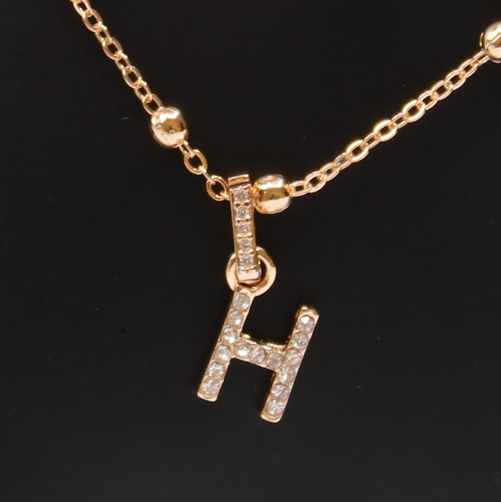 Necklace Charm Initial Gold