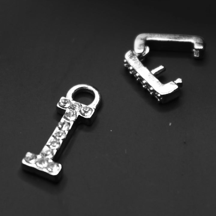 Necklace Charm Initial Letter Silver