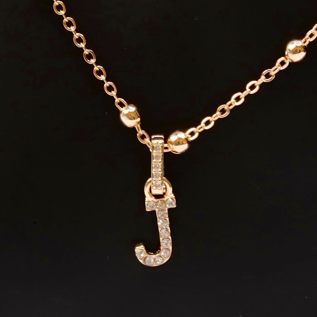 Necklace Charm Initial Gold