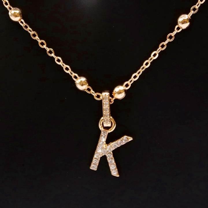 Necklace Charm Initial Gold