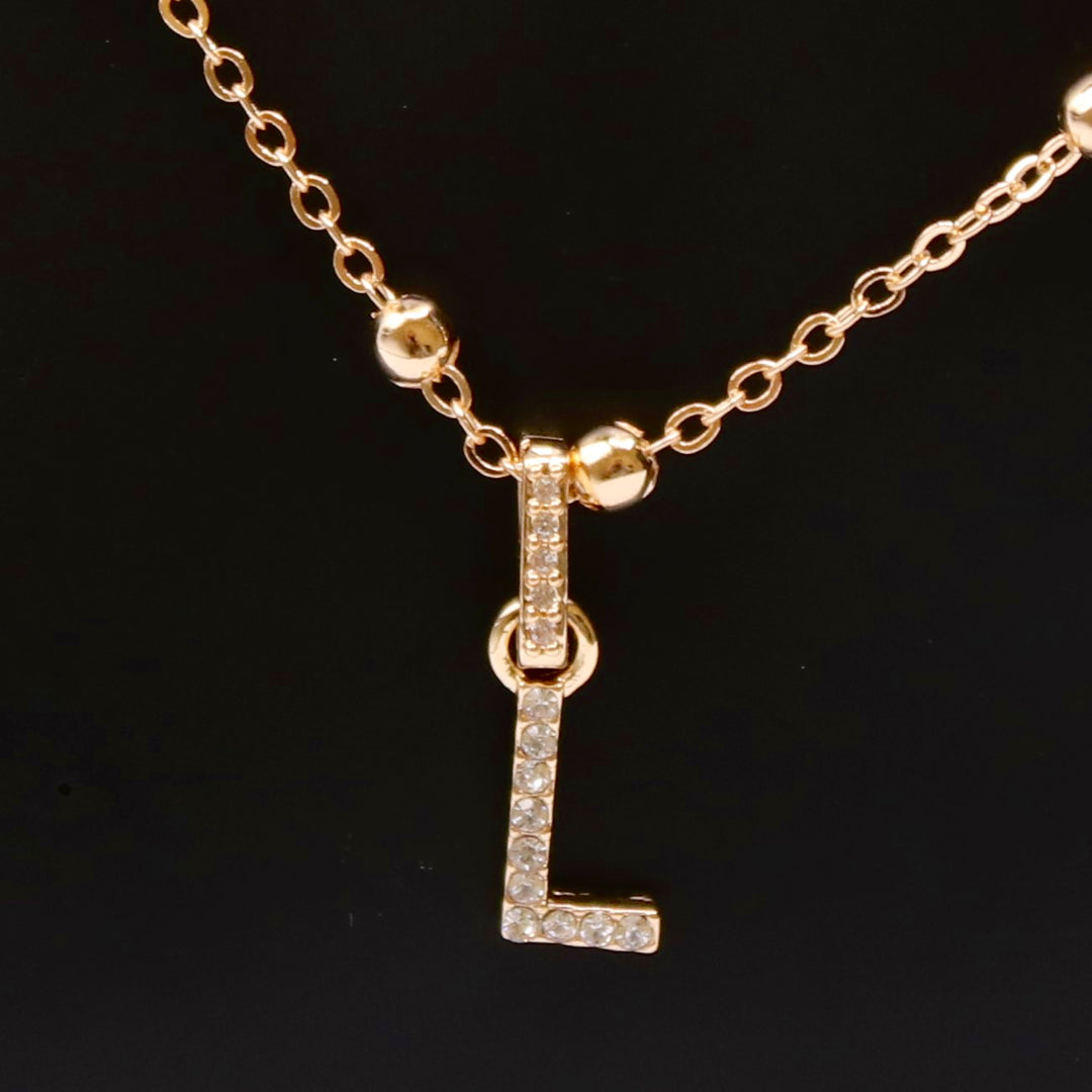 Necklace Charm Initial Gold