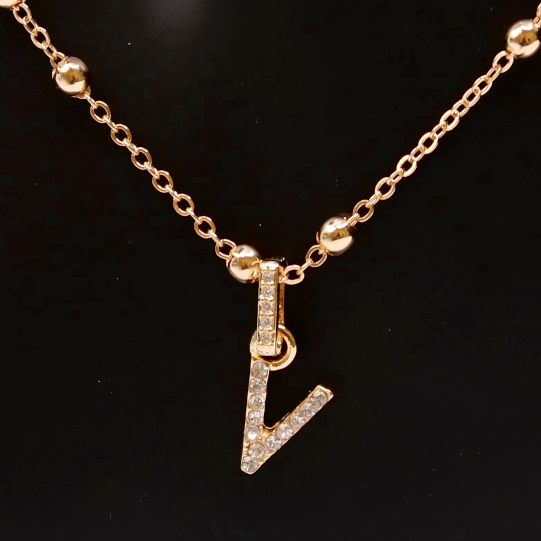 Necklace Charm Initial Gold