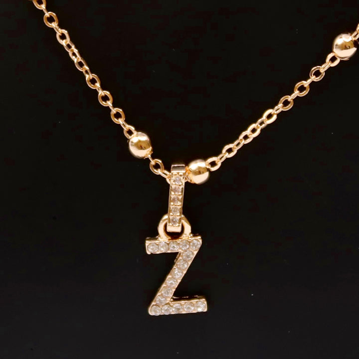 Necklace Charm Initial Gold