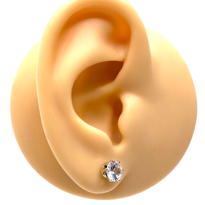 Earring Stud Cubic Zirconia 6mm