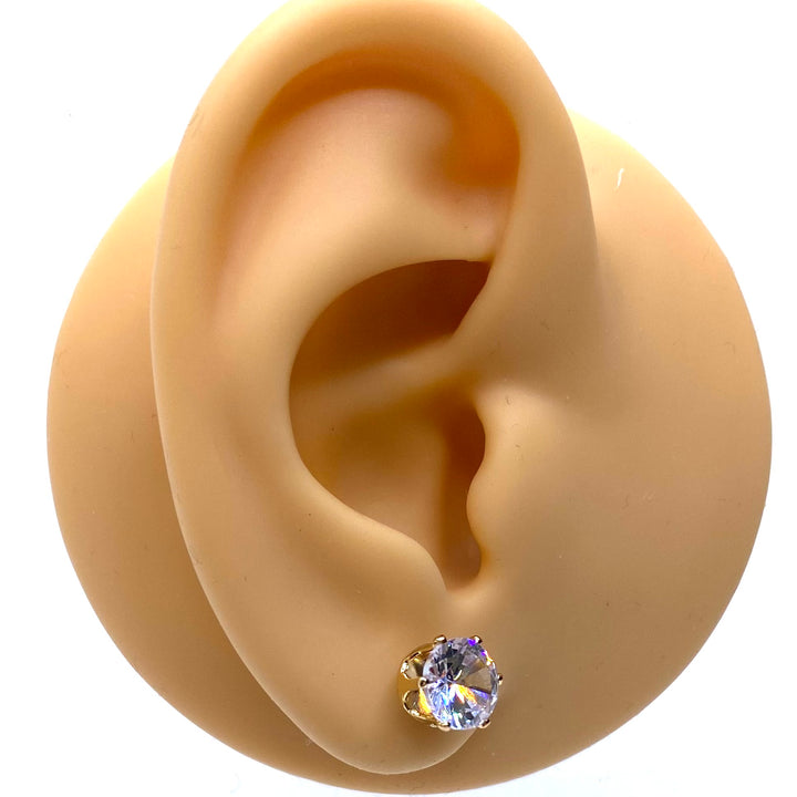 Earring Stud Cubic Zirconia 7mm