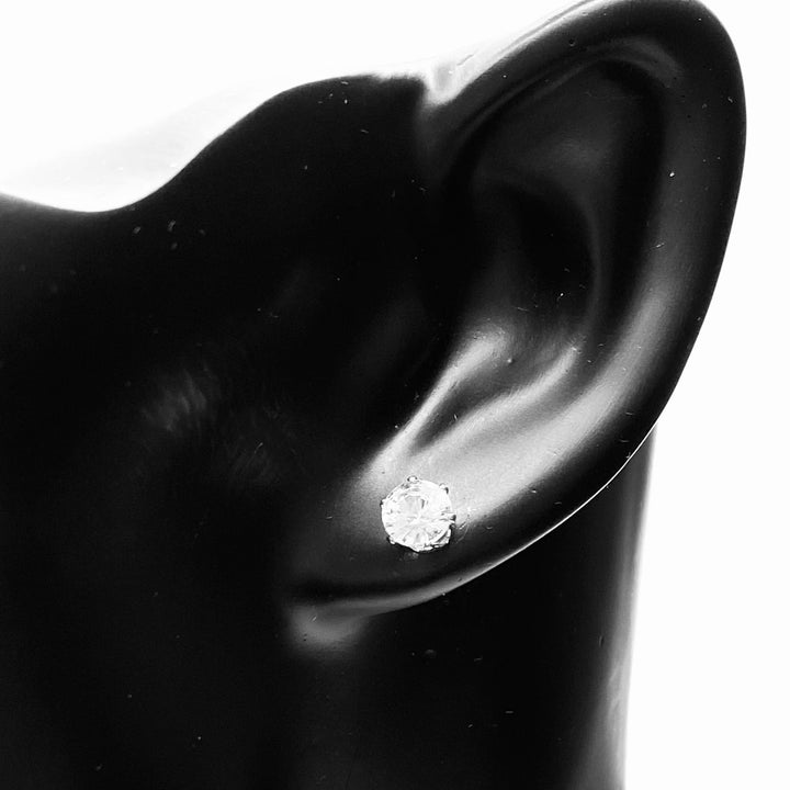 Earring Stud Cubic Zirconia 6mm