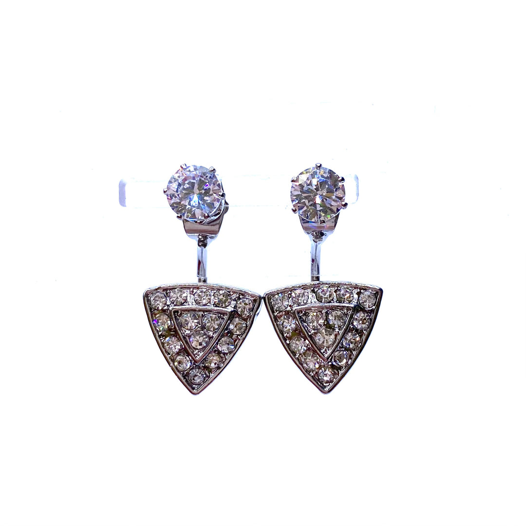 Earring Stud Design Back Jacket Rhinestone Triangle