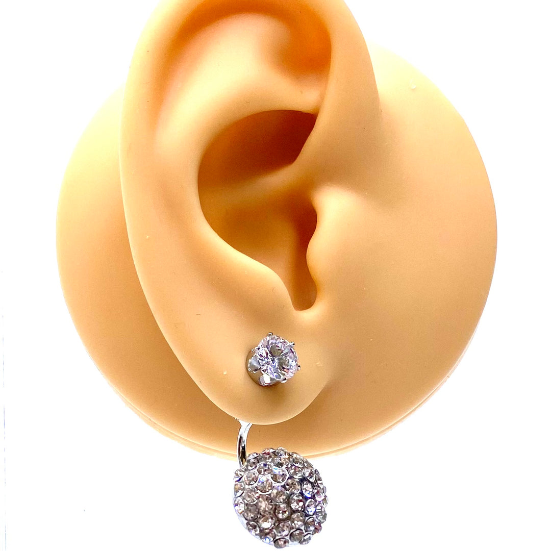 Earring Stud Design Back Jacket Rhinestone Bubble Circle