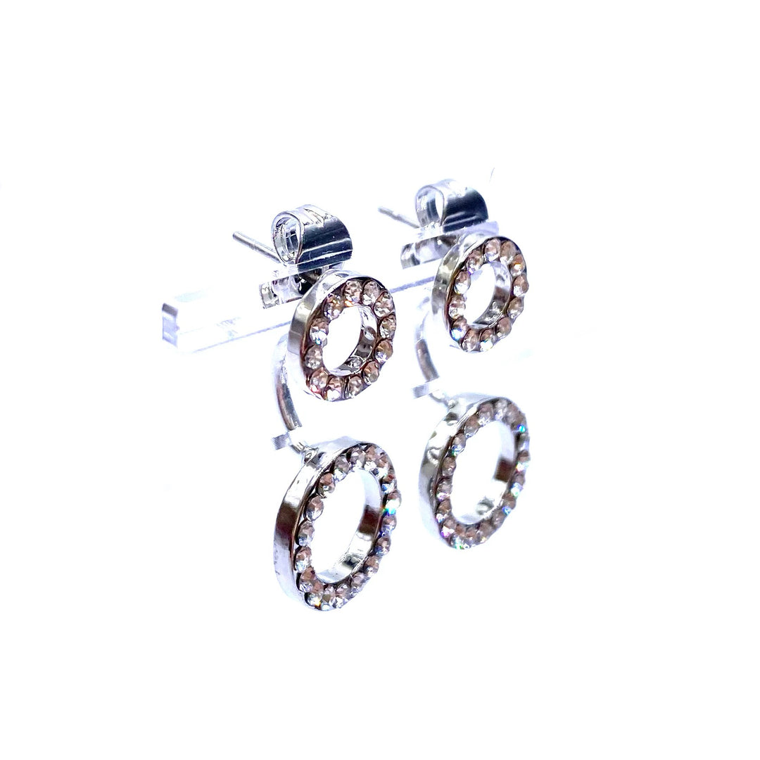 Earring Stud Design Back Jacket Rhinestone Circles