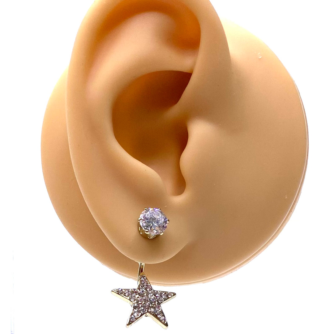 Earring Stud Design Back Jacket Rhinestone Star