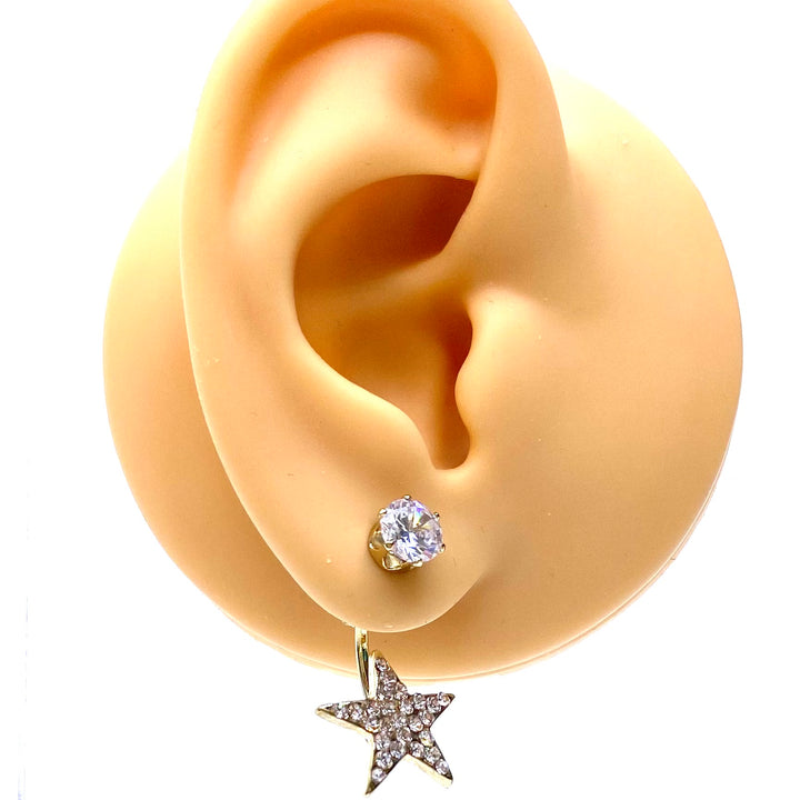 Earring Stud Design Back Jacket Rhinestone Star